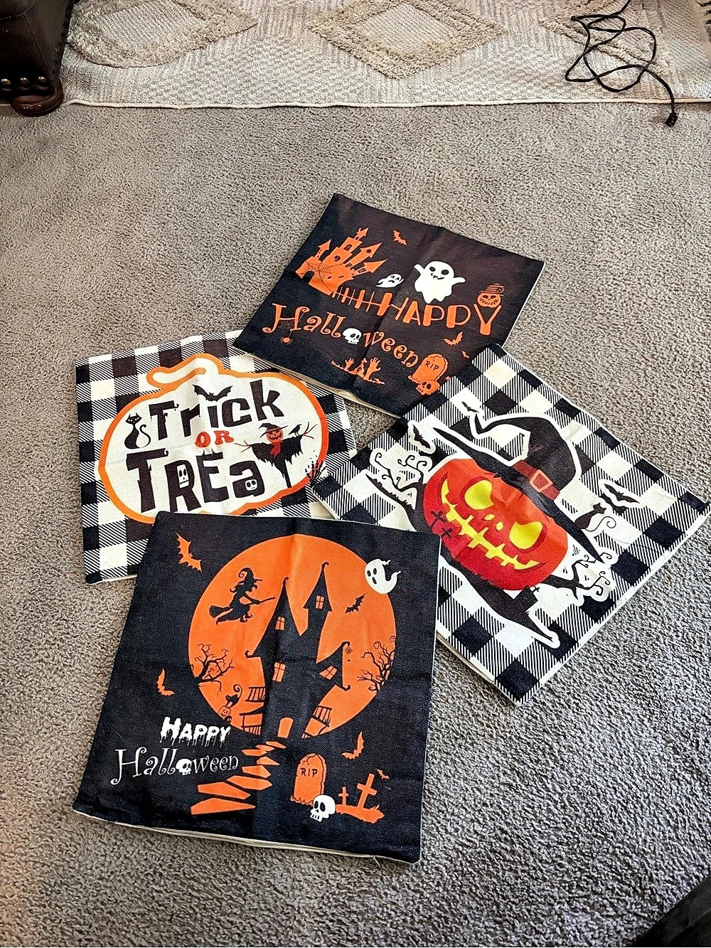 Halloween Fabric Decor Set Black Orange
